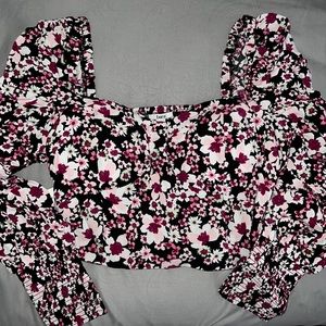 Bar III Floral Cropped Top